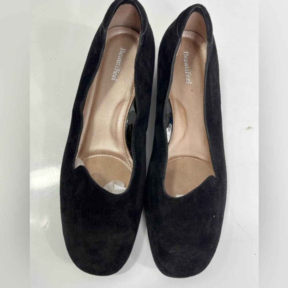 BeautiFeel Black Suede Flats Loafers